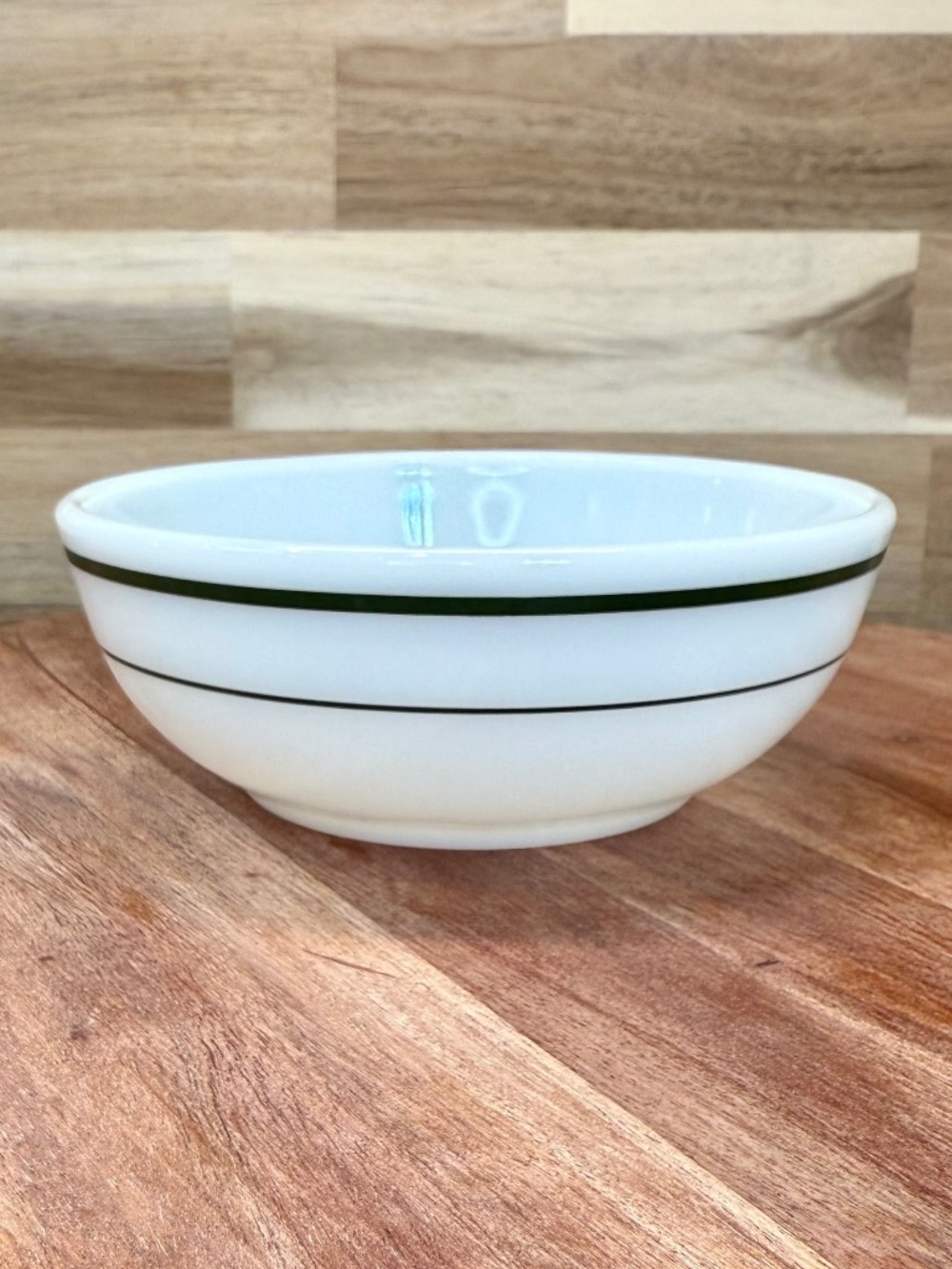 VTG Pyrex by Corning Tableware Double Tough Double Green Stripe Bowl #705 5.5" - Picture 2 of 9